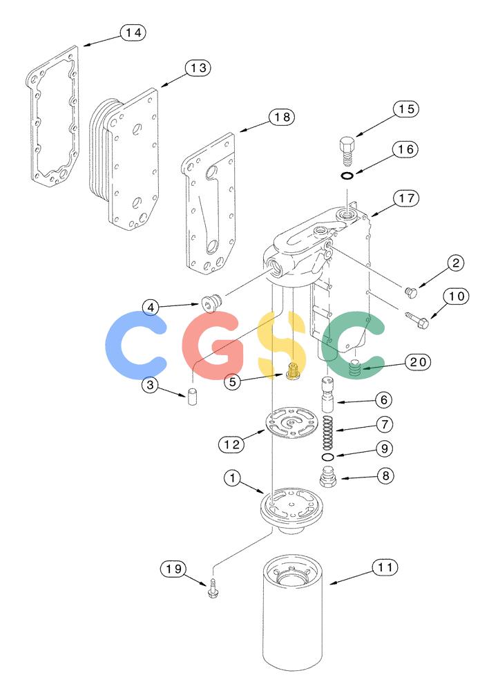 凯斯零件查询(FLX3330B) - FLOATER (12/99-9/02) (02-011) - FILTER & COOLER - OIL (FLX3300B CASE ENGINE) Case Agriculture