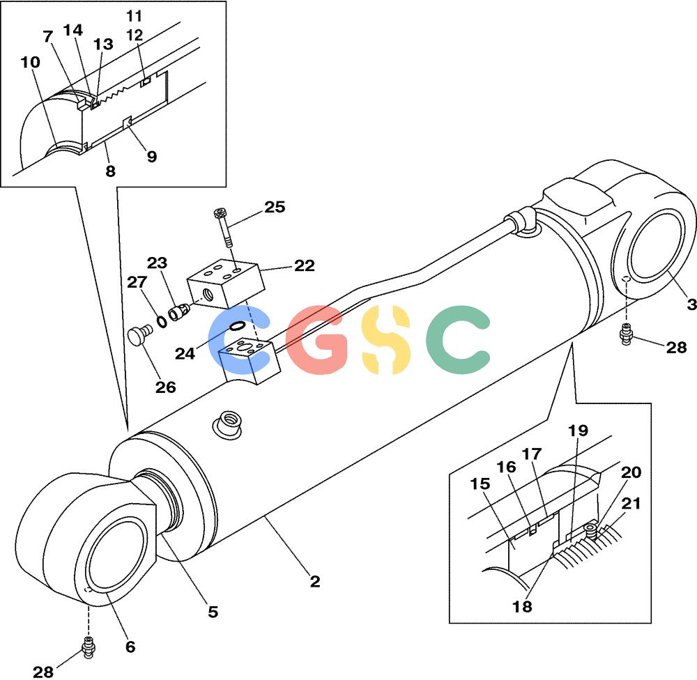 纽荷兰零件查询(E805) - CRAWLER EXCAVATOR (1/05-) (08-171-00[01]) - CYLINDER ASSY COUNTERWEIGHT ARM New Holland Constructuion