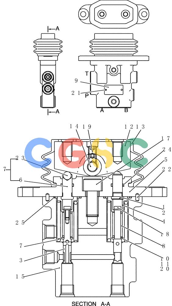 纽荷兰零件查询(E80BMSR) - CRAWLER EXCAVATOR ASN LF05-04001 - (N8TA18060) (HC830[1]) - VALVE ASSY, PILOT New Holland Constructuion