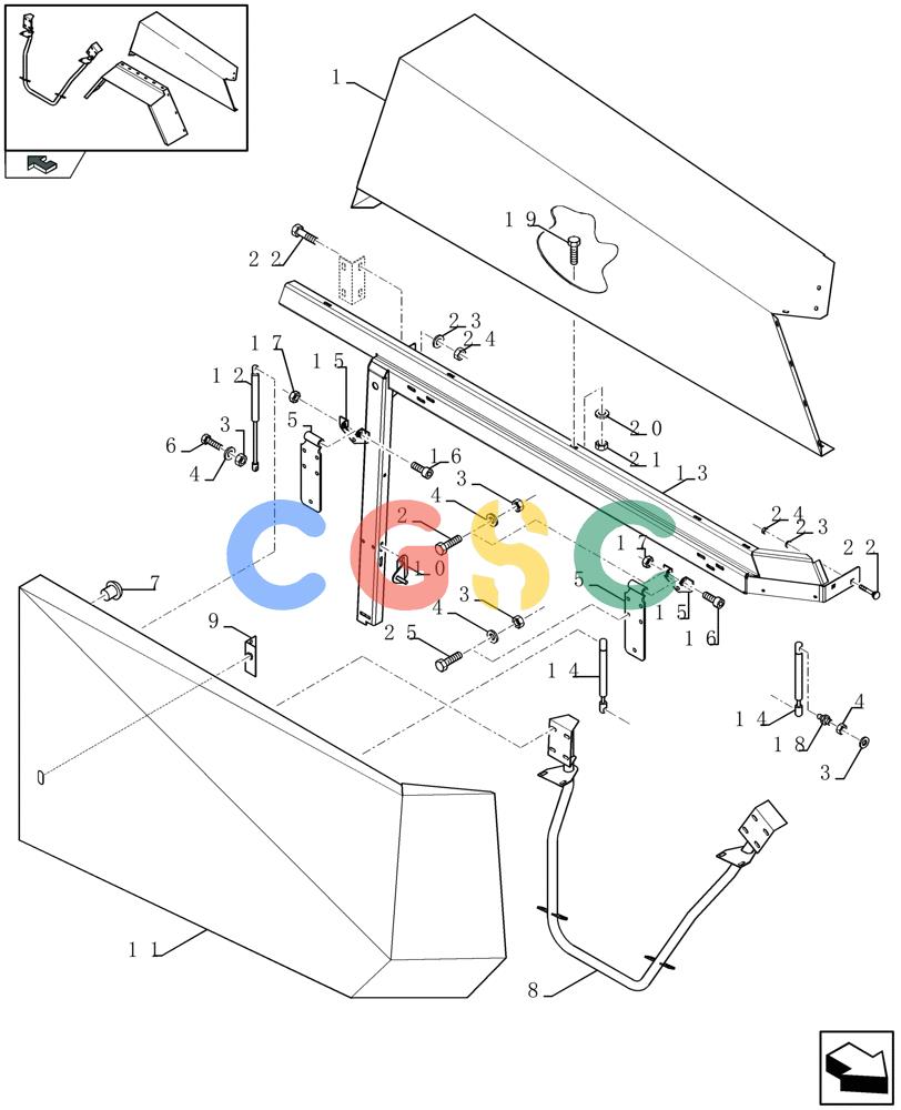 凯斯零件查询(LBX432S) - BIG RECTANGULAR BALER (3/03-12/08) (08.006[01]) - PROTECTIONS, RH Case Agriculture