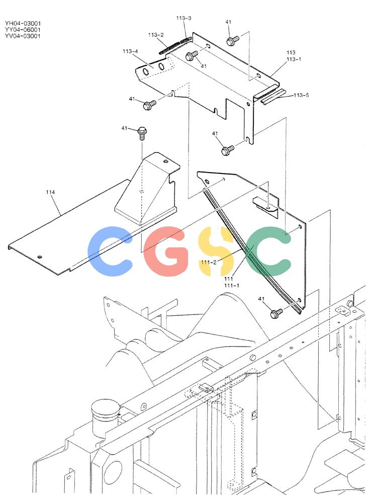 神钢零件查询(BREAKER) - ATTACHMENT (N&B) - SK115SR & SK135SR - ASN YV04, YY04, YH04-03001 (9/04-) (01-032) - GUARD INSTAL (EXTRA) Kobelco
