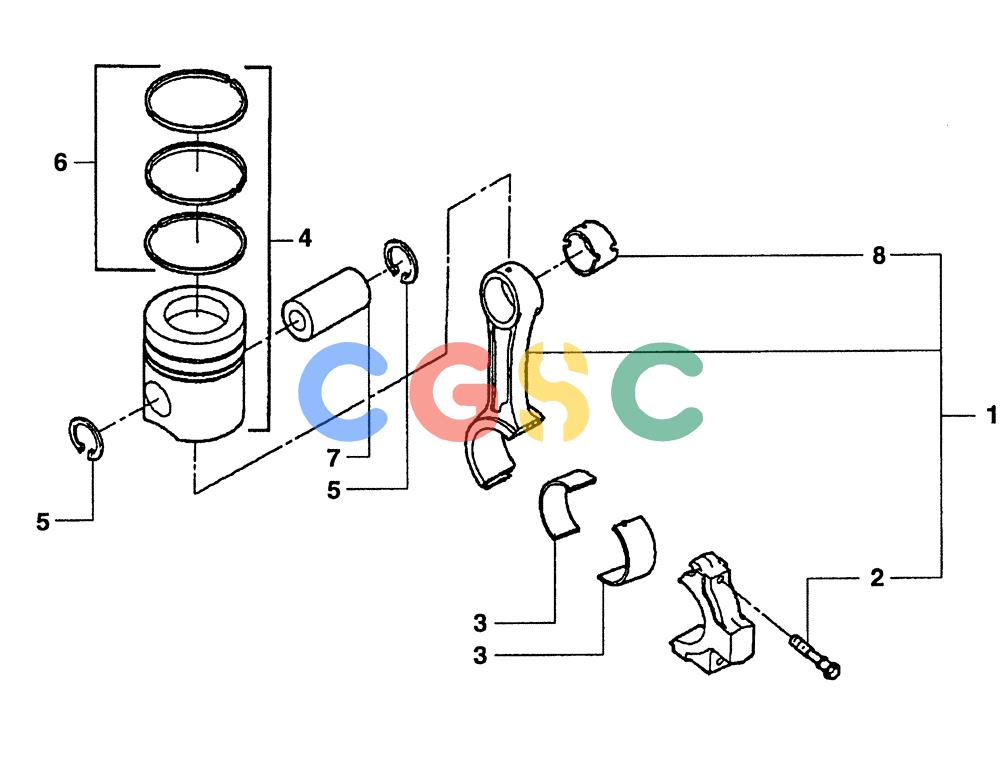 纽荷兰零件查询(DC100) - CRAWLER DOZER (N.A. VERSION) (4/00-) (0.081[01]) - CONNECTING RODS AND PISTONS DC70 - DC80 - DC100 New Holland Constructuion
