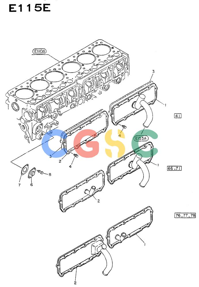 神钢零件查询(NE6(T)04) - NISSAN DIESEL ENGINE (1/86-12/98) (02-004) - COVER CAMCHAMBER Kobelco