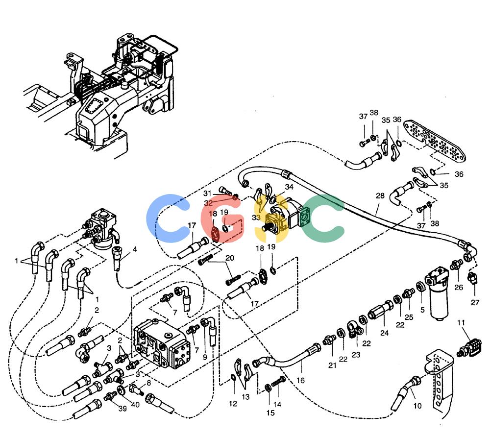 纽荷兰零件查询(AD250) - ARTICULATED DUMP TRUCK (7/01-) (3.413/1[07]) - POWER STEERING - HYDRAULIC SYSTEM New Holland Constructuion