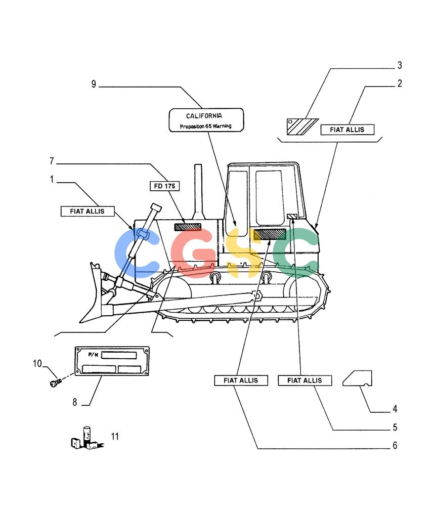 纽荷兰零件查询(FD175) - CRAWLER DOZER (N.A. VERSION)(S/N 061640 & AFTER) (1/93-) (9.782[01]) - TRADE MARKS - FIATALLIS VERSION - OPTIONAL CODE 76041905 New Holland Constructuion