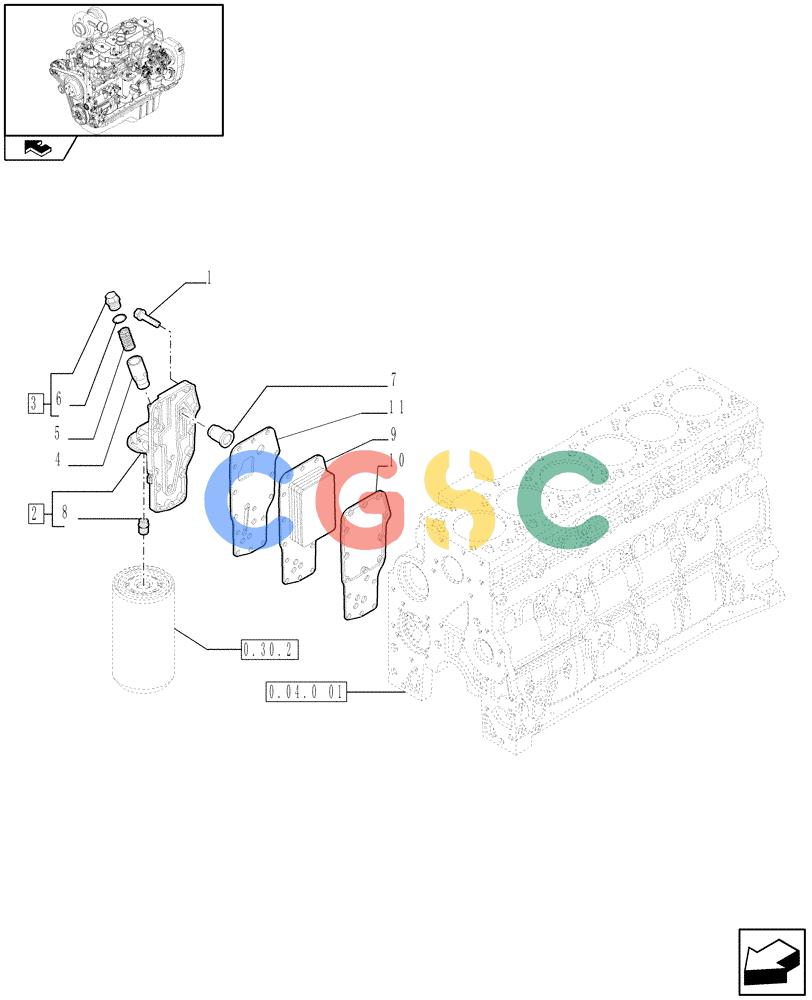 神钢零件查询(F4GE9684C J601) - ENGINE - 504360955 - 84152356 (1/13-) (0.31.5) - HEAT EXCHANGER - ENGINE (2853333) Kobelco