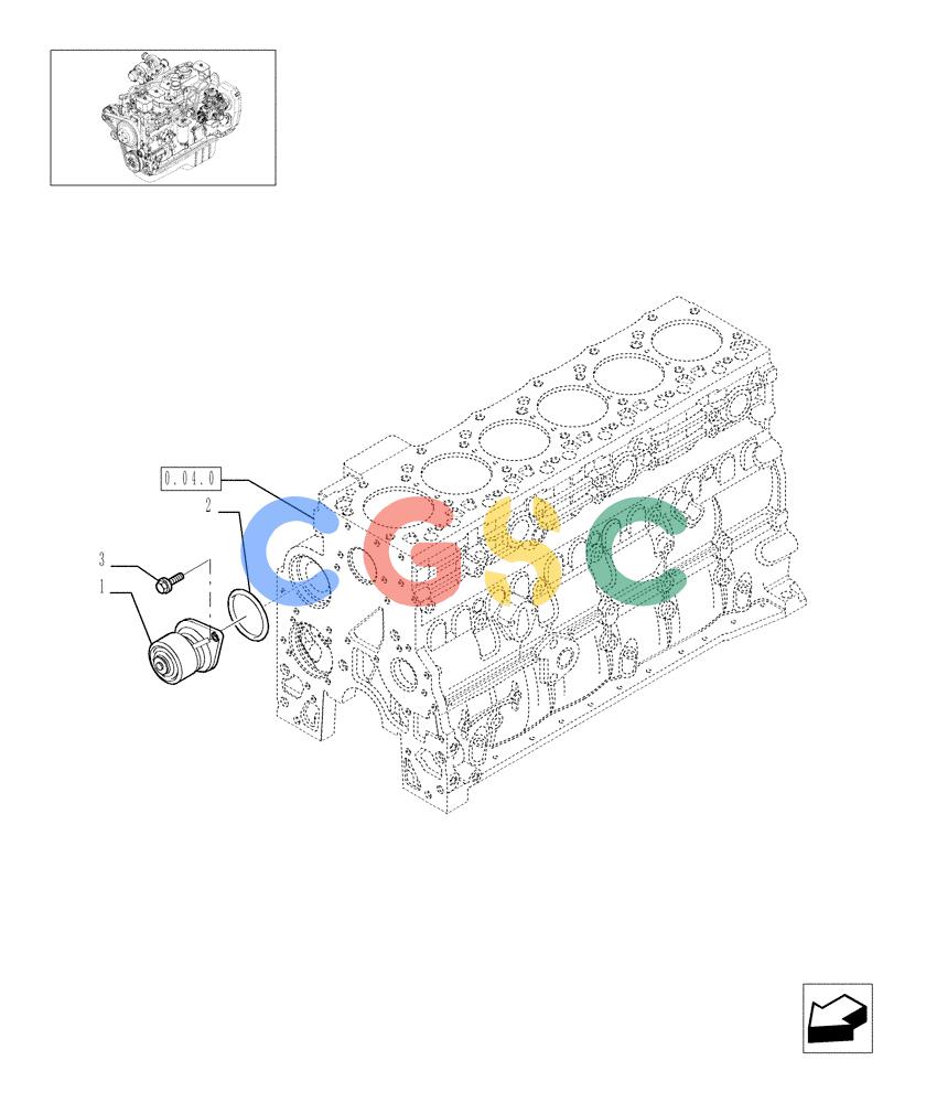 神钢零件查询(F4GE9684B J601) - ENGINE 504124794 - 920019901 (1/08-12/10) (0.32.0[01]) - WATER PUMP (504062836) Kobelco