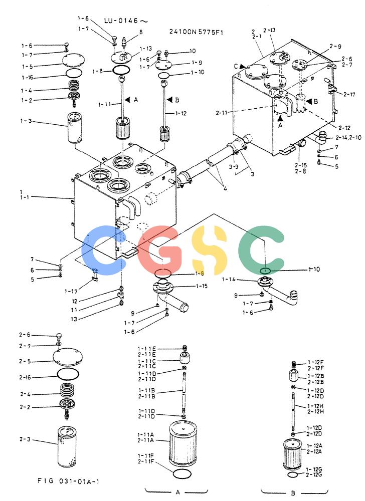 神钢零件查询(K935) - EXCAVATOR SUPPLEMENT ASN LU00154 (1/76-12/03) (01-009) - TANK ASSY, HYD Kobelco
