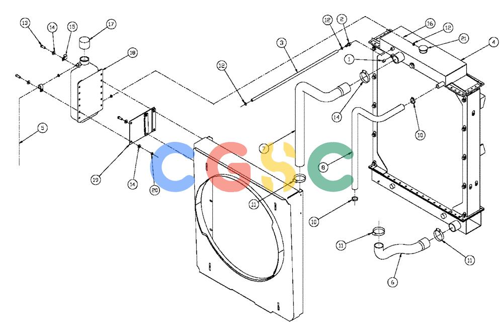 凯斯零件查询(FLX3330B) - FLOATER (12/99-9/02) (02-053) - RADIATOR COMPONENTS (FLX3300B CAT ENGINE & FLX3330B) Case Agriculture