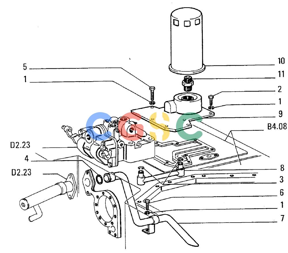 纽荷兰零件查询(FL5B) - CRAWLER LOADER (D2.24[001]) - STEERING CLUTCHES LUBRICATION SYSTEM New Holland Constructuion