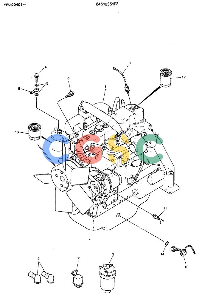 神钢零件查询(MD140C) - EXCAVATOR BTW YPU0301 - YPU0500 (1/80-12/06) (05-003) - ENGINE ASSY Kobelco