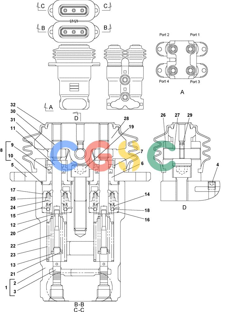 纽荷兰零件查询(E805) - CRAWLER EXCAVATOR (1/05-) (08-097-00[01]) - CONTROL PEDAL TRAVEL New Holland Constructuion