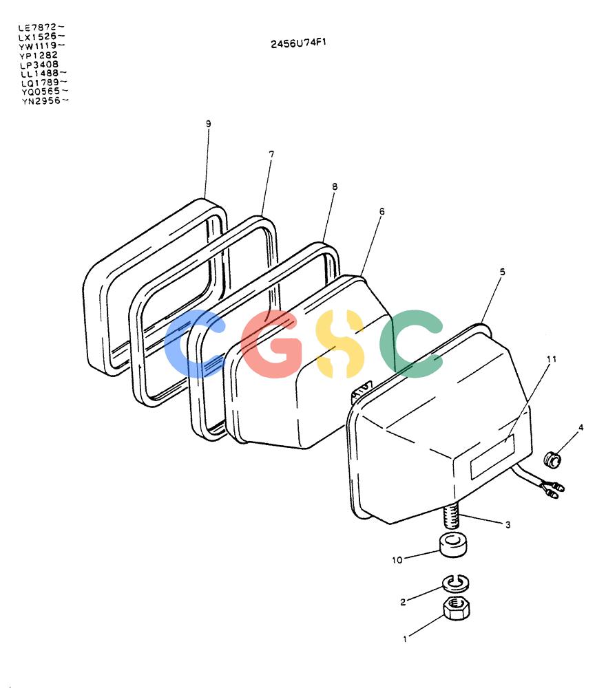 神钢零件查询(K909LC) - MARK II EXCAVATOR ASN LL1488 (1/87-12/03) (05-015) - LIGHT ASSY, HEAD Kobelco