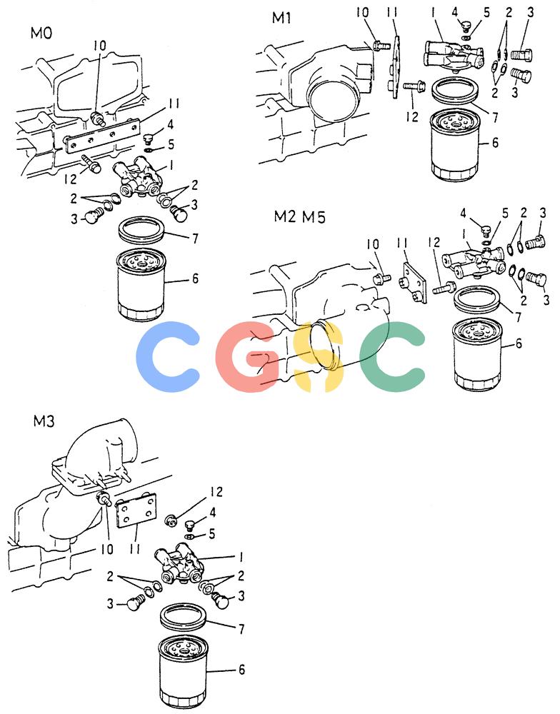 神钢零件查询(6D15) - MITSUBISHI DIESEL ENGINES - K907D & K907LC EXCAVATORS (1/86-12/06) (03-015[01]) - FUEL FILTER (PN ME035827) Kobelco