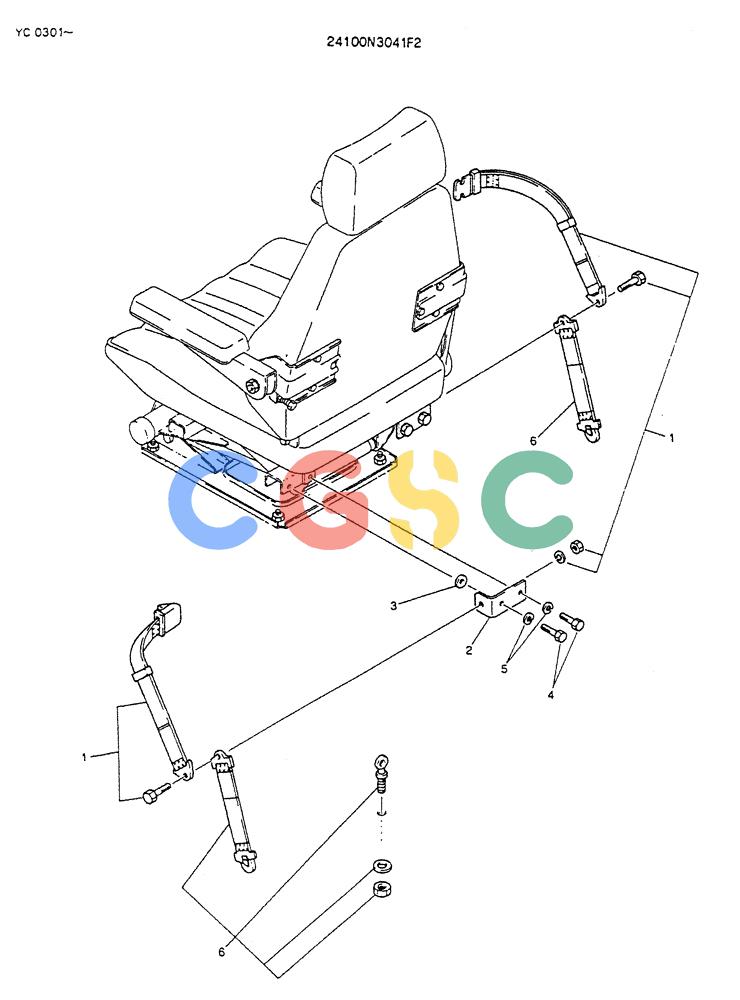 神钢零件查询(K912LC) - MARK II EXCAVATOR ASN YC0301-0737 (1/88-12/03) (08-003) - BELT ASSY, SEAT Kobelco