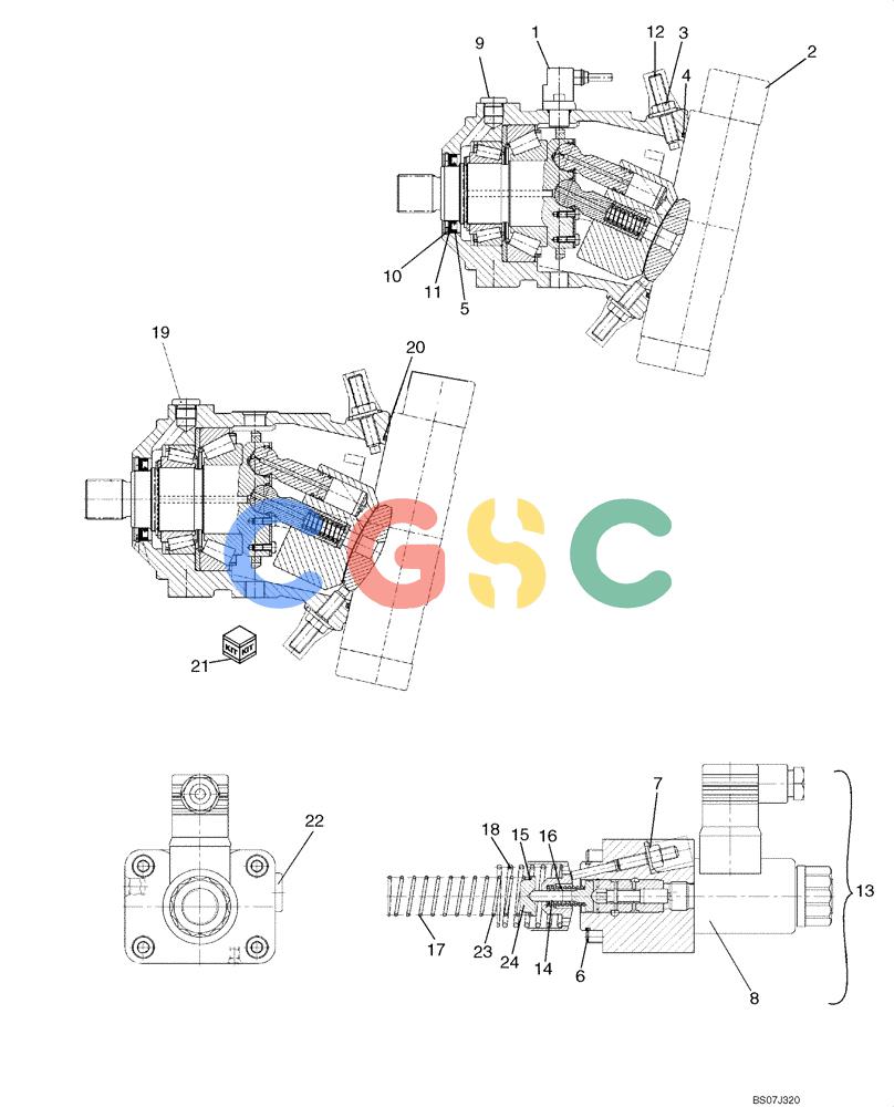 纽荷兰零件查询(D150B) - CRAWLER DOZER TIER 3 (HYDRO) (10/07-) (06-10) - HYDROSTATIC MOTOR New Holland Constructuion