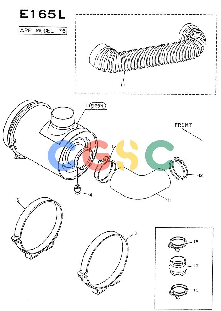 神钢零件查询(NE6(T)04) - NISSAN DIESEL ENGINE (1/86-12/98) (05-12[01]) - CLEANER AIR (FITTING PARTS) "OEA PARTS" Kobelco