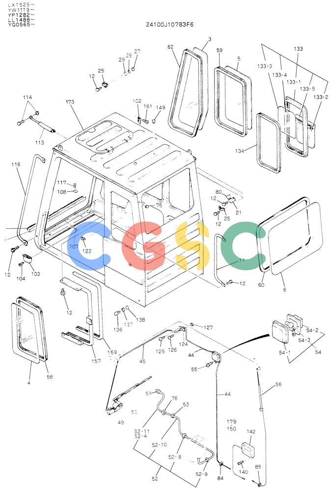 神钢零件查询(K907LC) - MARK II EXCAVATOR ASN YQ0565 (NA) (1/87-12/03) (02-002[01]) - CAB ASSY Kobelco