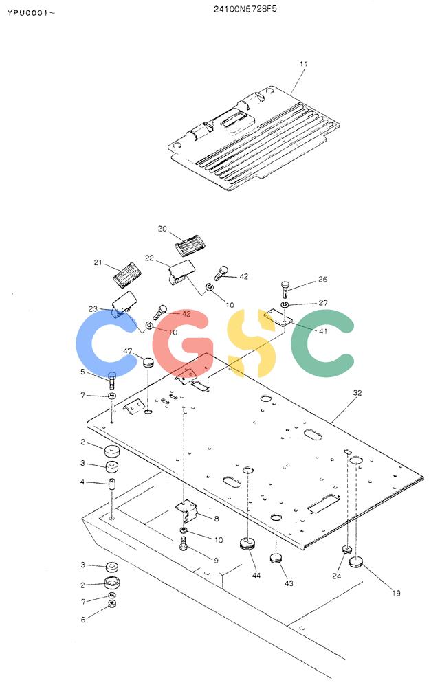 神钢零件查询(K905LC) - MARK II EXCAVATOR ASN YPU00001 (1/87-12/03) (02-003) - PLATE ASSY, FLOOR Kobelco