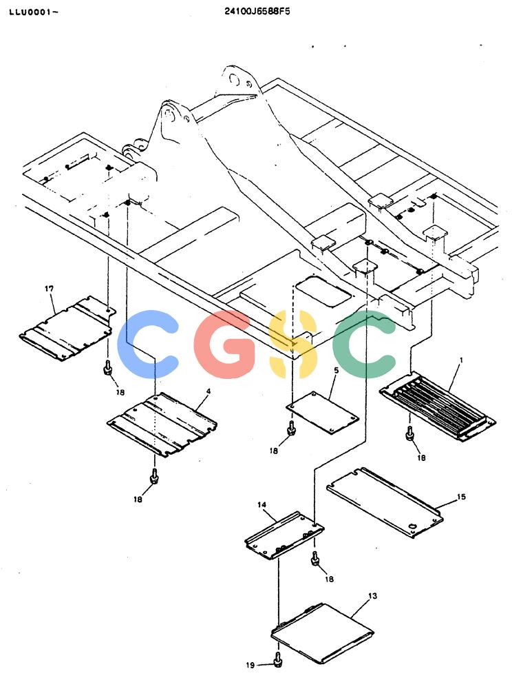 神钢零件查询(MD240BLC) - EXCAVATOR BTW LLU0001 - LLU0300 (1/80-12/06) (02-007) - COVER ASSY, UNDER Kobelco