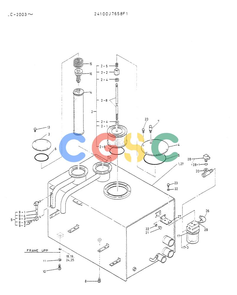 神钢零件查询(K912A) - EXCAVATOR BTW LC-2003 - LC-2016 (1/85-12/03) (01-006) - TANK ASSY, HYDR Kobelco