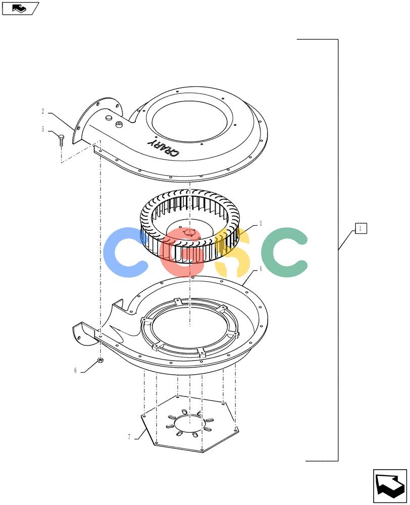 凯斯零件查询(810) - FLEX-AIR APPLICATOR - 2012 (2/12-) (36.100.05) - FAN, 6", CCW Case Agriculture