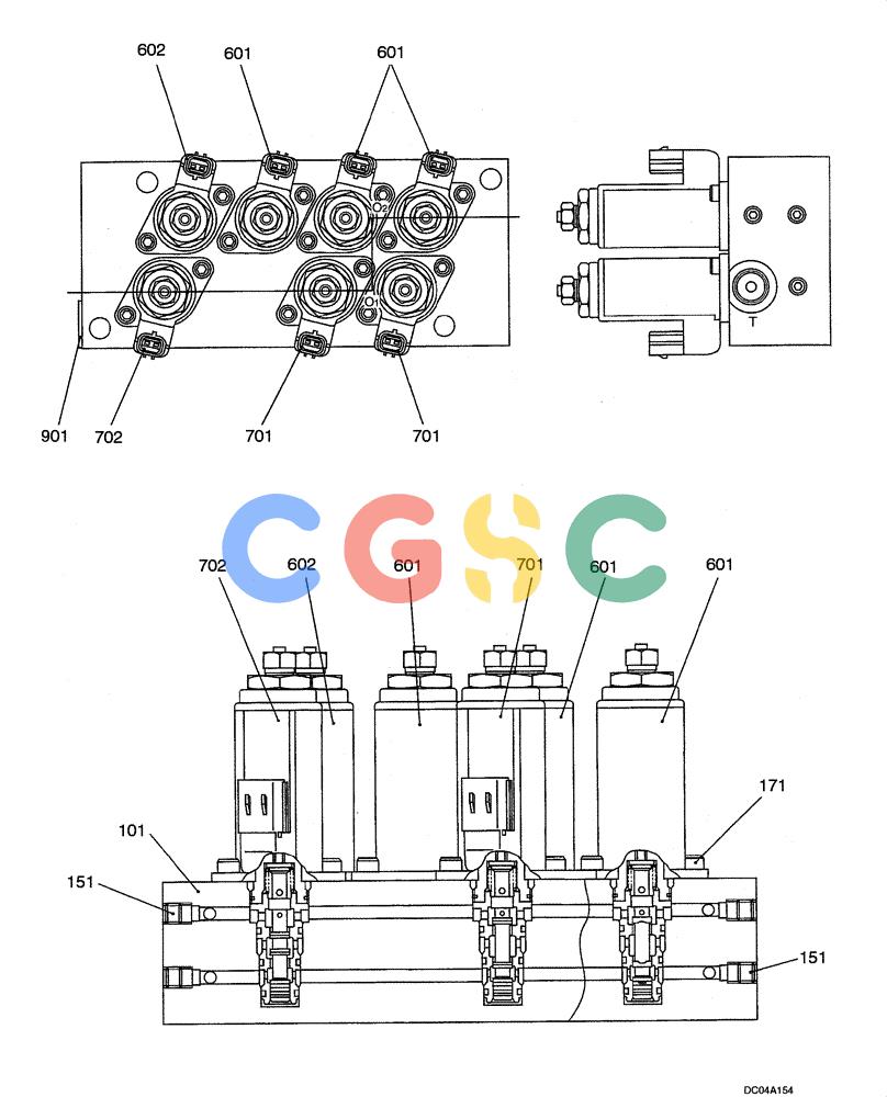 纽荷兰零件查询(EH130) - CRAWLER EXCAVATOR (3/04-) (08 -60[00]) - VALVE ASSY, SOLENOID (YY35V00006F1) New Holland Constructuion