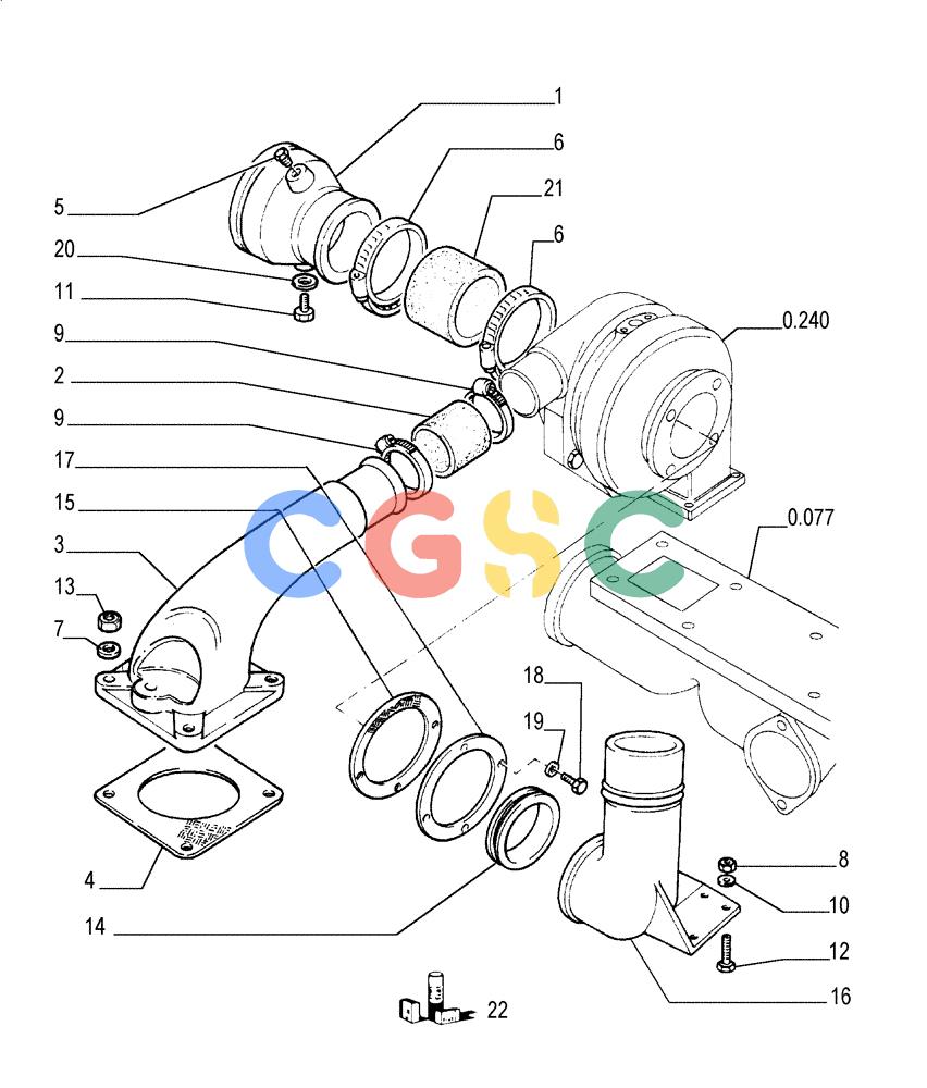 纽荷兰零件查询(FD175) - CRAWLER DOZER (N.A. VERSION)(S/N 061640 & AFTER) (1/93-) (0.241[01]) - PIPING - TURBOCHARGER New Holland Constructuion