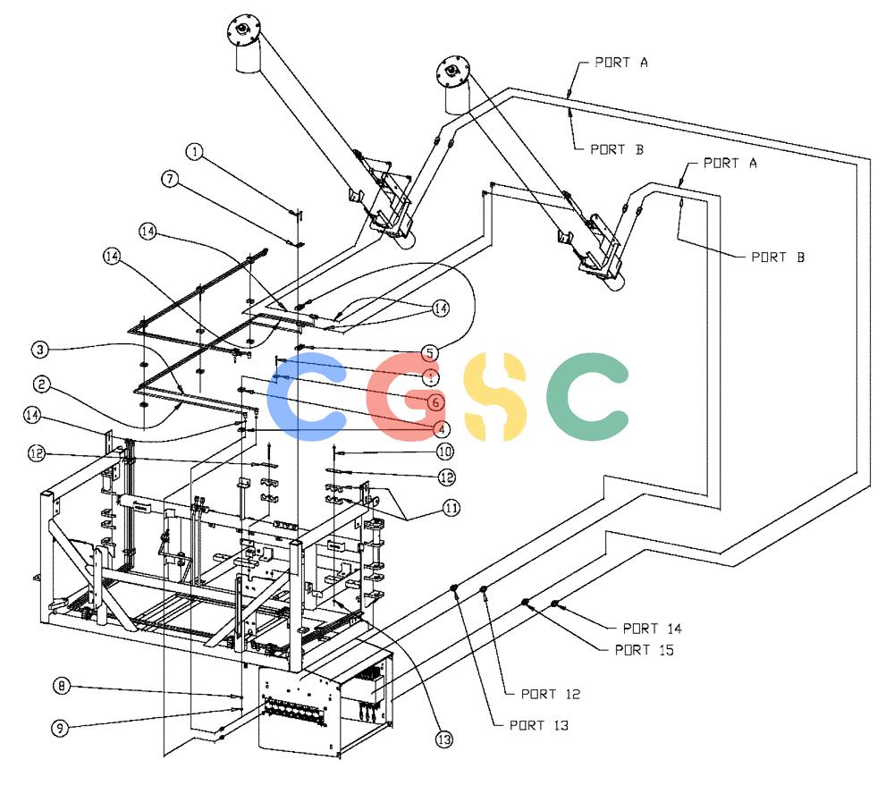 凯斯零件查询(438) - FLEX-AIR APPLICATOR - 2003 (3/03-10/03) (02-040) - 6” AUGER HYDRAULIC TUBES GROUP, DOUBLE & TRIPLE BIN, 37 & 50 CU. FT Case Agriculture