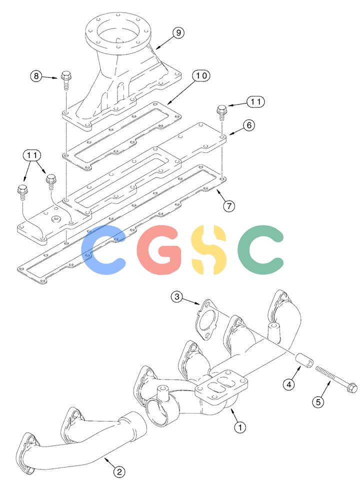 凯斯零件查询(FLX3330B) - FLOATER (12/99-9/02) (02-007) - MANIFOLDS (FLX3300B CASE ENGINE) Case Agriculture