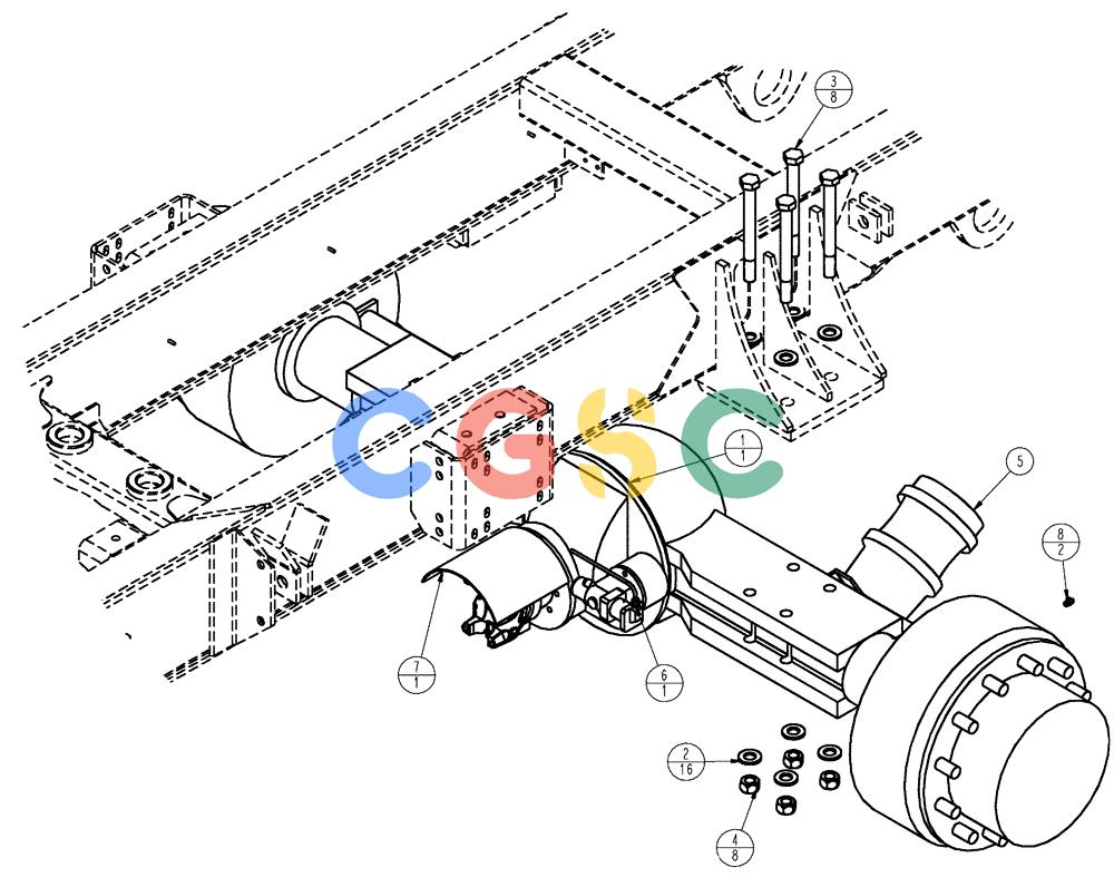 凯斯零件查询(FLX3510) - FLOATER (8/04-8/06) (04-003) - REAR AXLE GROUP, FLX3010 & FLX3510, WITH AUXILIARY Case Agriculture