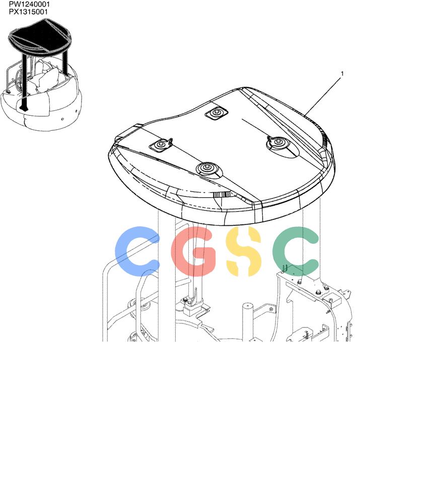 纽荷兰零件查询(E35SR) - COMPACT CRAWLER EXCAVATOR ASN PX13-15001 (N6TN61732) (NA) (1/06-) (01-047) - CANOPY INSTAL New Holland Constructuion