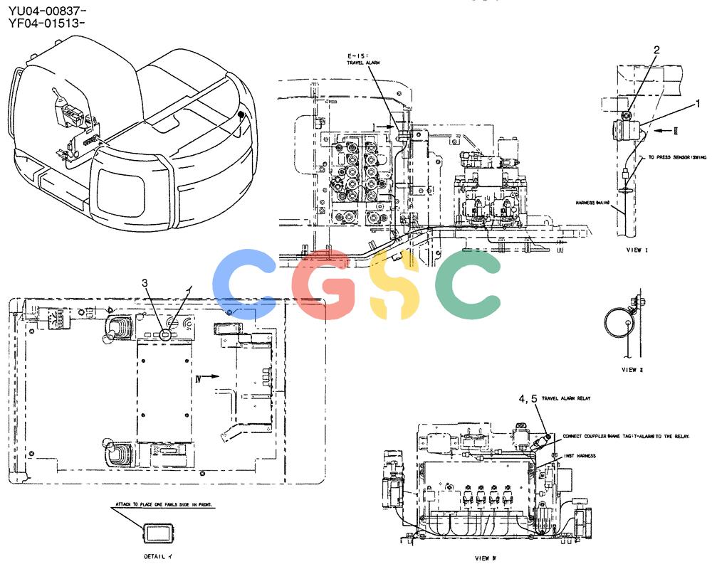 纽荷兰零件查询(E235SRLC) - CRAWLER EXCAVATOR BTW YU04-00837 - YU04-01417 (05-006) - ALARM ASSY New Holland Constructuion