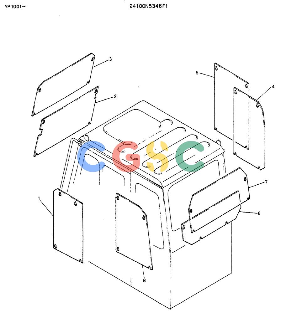 神钢零件查询(MD140BLC) - EXCAVATOR BTW YP1001 - YP1281 (1/80-12/06) (08-001) - GUARD ASSY Kobelco