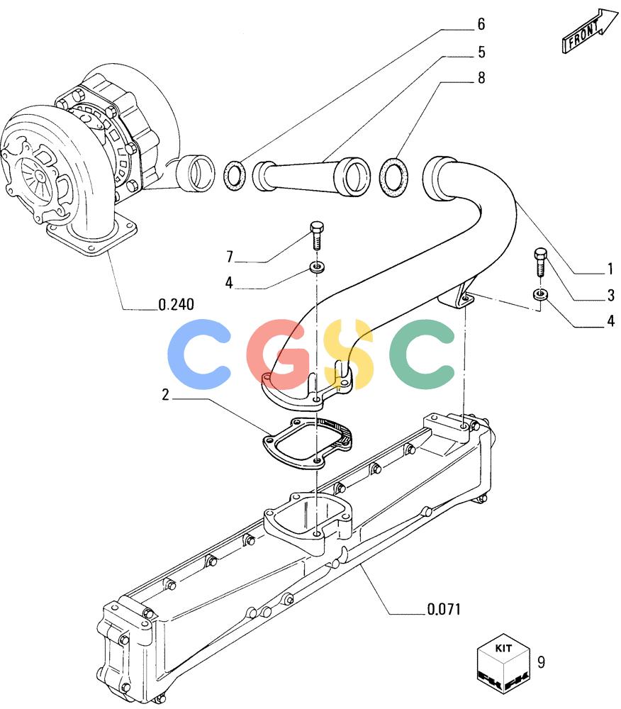 纽荷兰零件查询(FD255) - CRAWLER DOZER (N.A. VERSION) (7/95-) (0.241[01]) - PIPING - TURBOCHARGER New Holland Constructuion