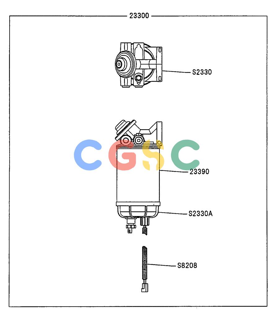 神钢零件查询(200-8) - EXCAVATOR S/N YN11-45001 - (1/06-12/09) (ENG-11-1) - FUEL FILTER Kobelco