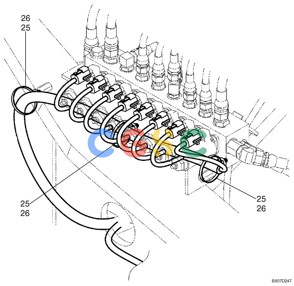 纽荷兰零件查询(E175B) - CRAWLER EXCAVATOR TIER 3 (NA) - N7DA16301 - (5/07-) (02-89[00]) - HARNESS ASSEMBLY, UPPER (SOLENOID VALVE) (YN13E00137F1) New Holland Constructuion