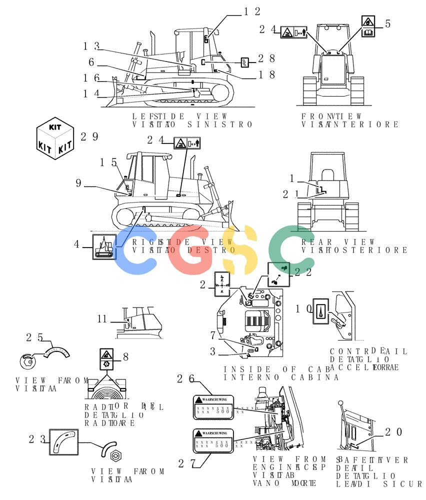 纽荷兰零件查询(D150) - CRAWLER DOZER (1/05-) (9.786[01]) - DECALS - (DUCTH) - OPTIONAL CODE 784143091 New Holland Constructuion