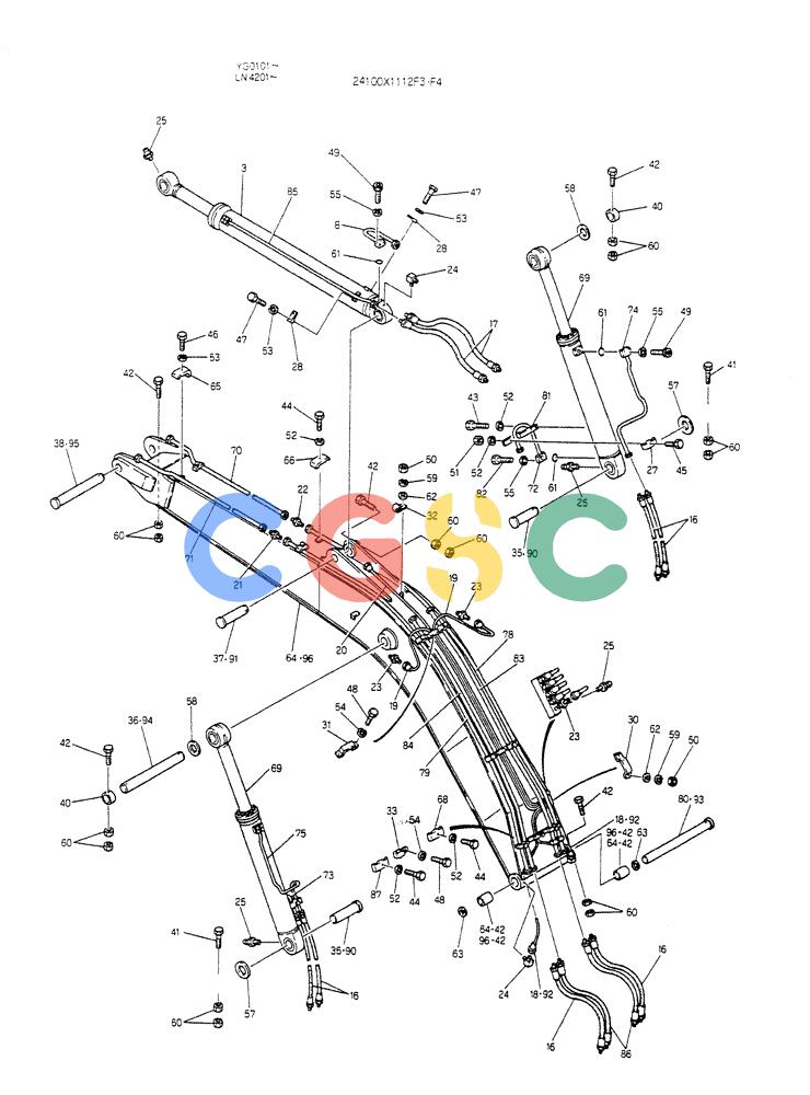 神钢零件查询(K907CLC) - EXCAVATOR BTW YG0101 - YG0500 (1/85-12/03) (09-001) - BOOM ASSY 5.5M Kobelco