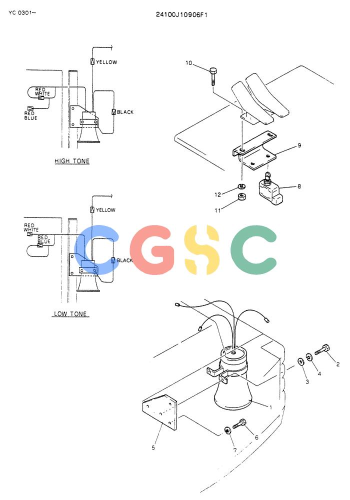神钢零件查询(K912LC) - MARK II EXCAVATOR ASN YC0301-0737 (1/88-12/03) (08-005) - BUZZER ASSY, BACK Kobelco