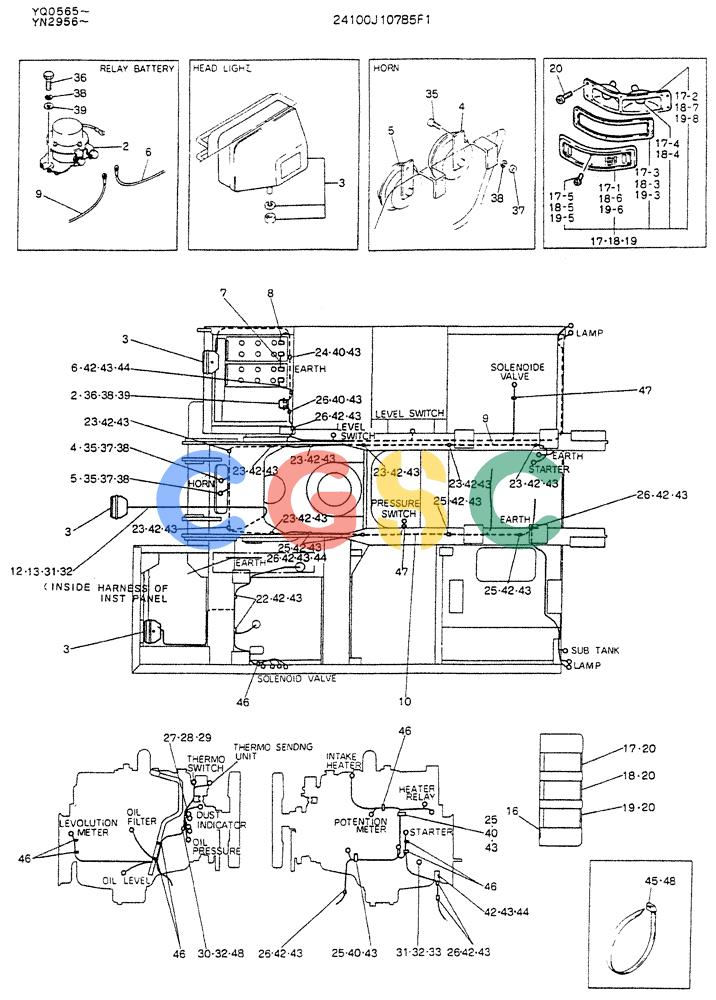 神钢零件查询(K907LC) - MARK II EXCAVATOR ASN YQ0565 (GLOBAL) (1/87-12/03) (05-019) - WIRING ASSY, ELEC Kobelco