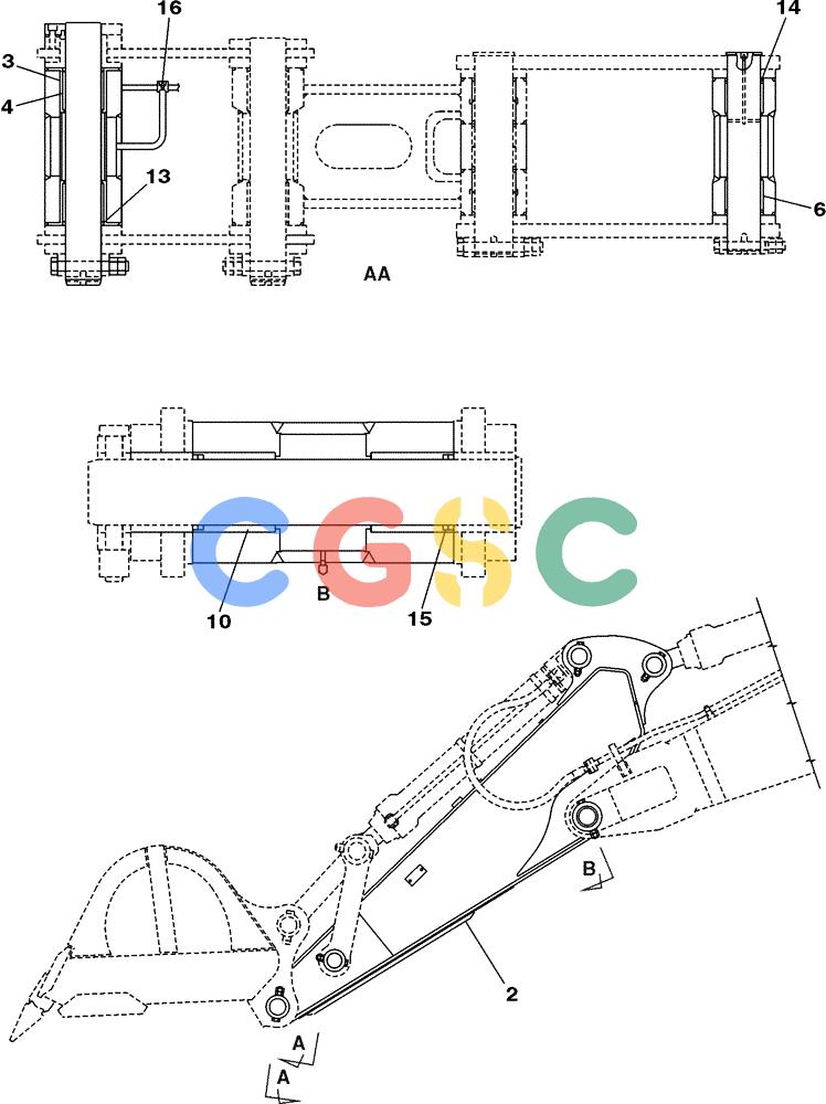 纽荷兰零件查询(E805) - CRAWLER EXCAVATOR (1/05-) (09-101-00[01]) - DIPPER - 2,98 M (9 FT 9 IN) New Holland Constructuion