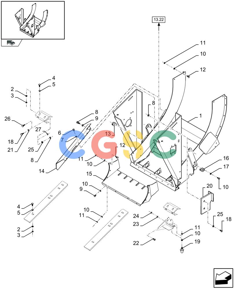 凯斯零件查询(LBX332P) - BIG RECTANGULAR BALER ''PACKER CUTTER'' (3/03-12/08) (13.21[01]) - FEED CHAMBER Case Agriculture