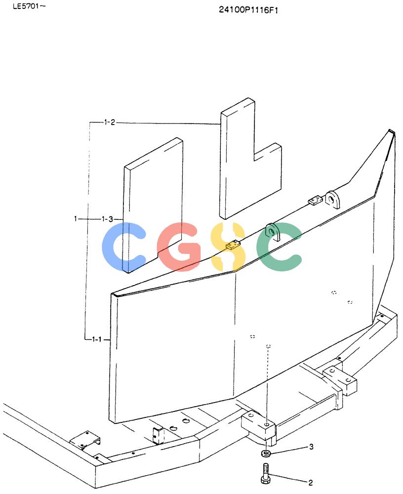 神钢零件查询(K903C) - EXCAVATOR ASN LE5701 (1/87-12/03) (00-004) - COUNTER-WEIGHT ASSY, P/N 24100P1116F1 Kobelco