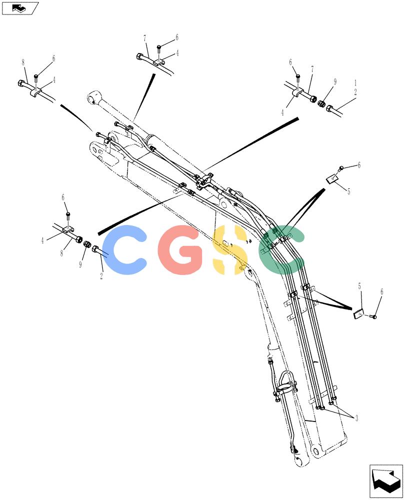纽荷兰零件查询(E80BMSR) - COMPACT CRAWLER EXCAVATOR ASN LF06-04501 (NBTA18037) (03-007[01]) - HYDRAULIC LINES, BOOM New Holland Constructuion