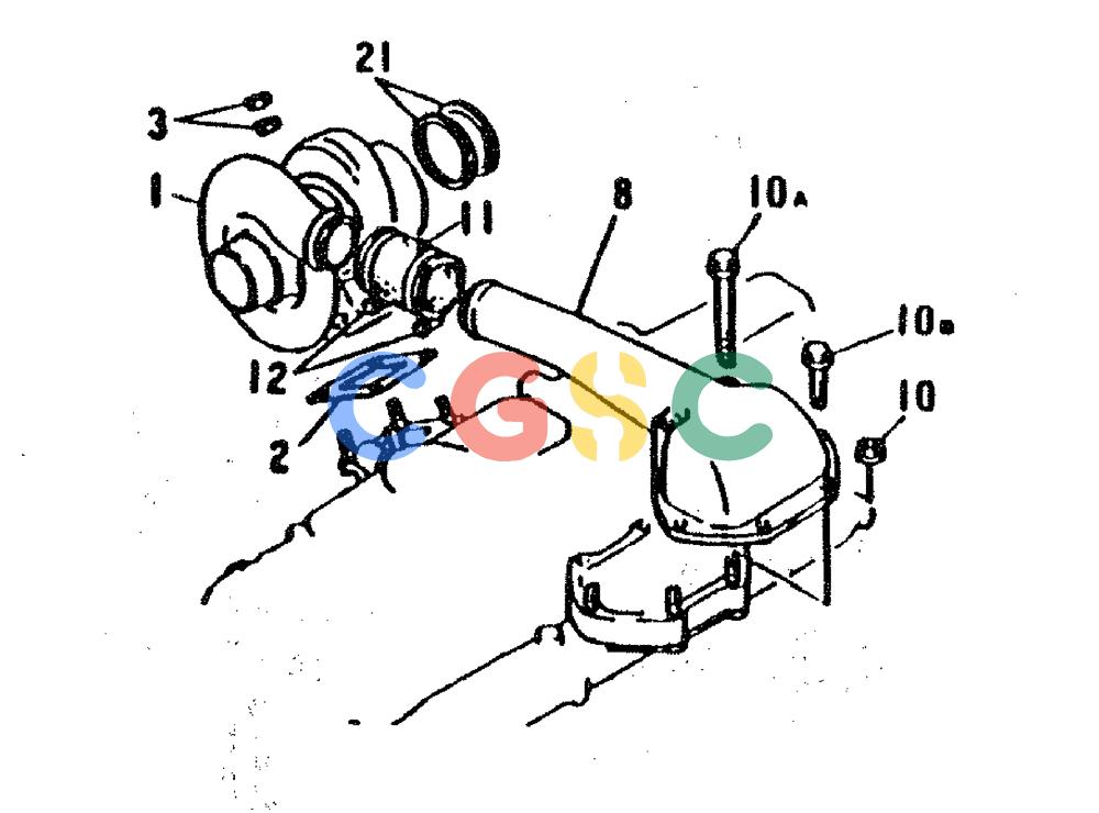 神钢零件查询(6D31-T) - MITSUBISHI DIESEL ENGINE - MD200BLC EXCAVATORS (1/06-12/06) (01-017) - TURBO-CHARGER GENERAL Kobelco