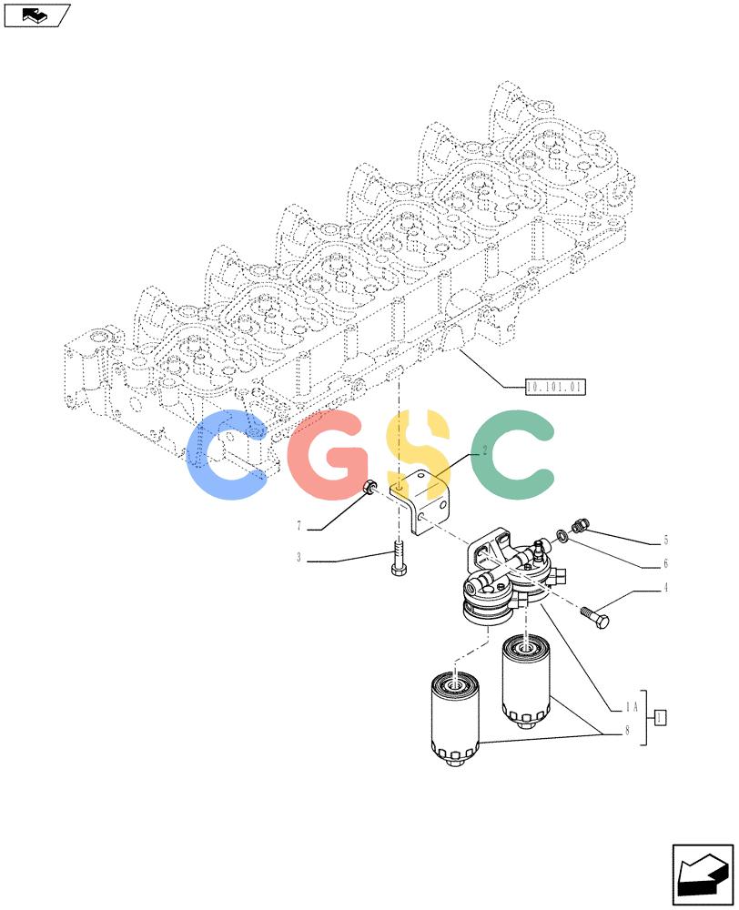 神钢零件查询(F4GE9684F J602) - ENGINE - 504375333 - 84250815 (1/13-) (10.206.01) - FUEL FILTER (2855665) Kobelco