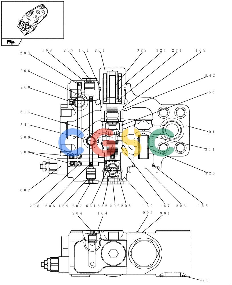 纽荷兰零件查询(E235BSR) - CRAWLER EXCAVATOR (5/07-) (2.030[10]) - VALVE ASSY, HOLDING New Holland Constructuion