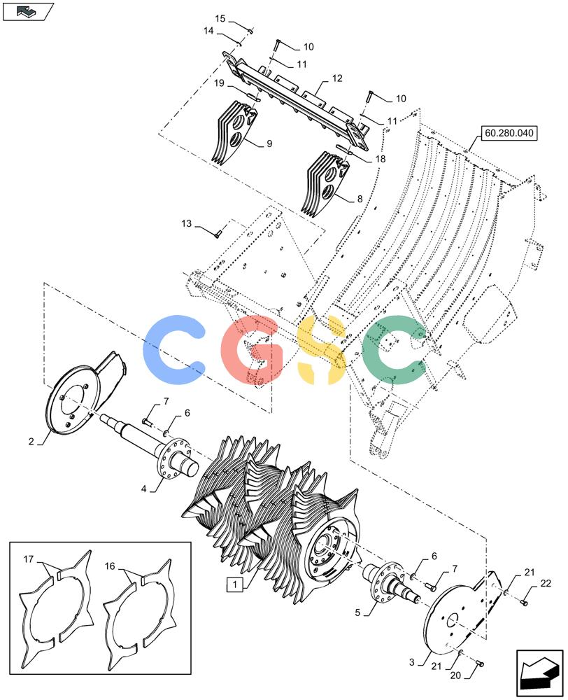 凯斯零件查询(LB434R XL) - BALER (11/16-) (60.260.050) - ROTOR Case Agriculture