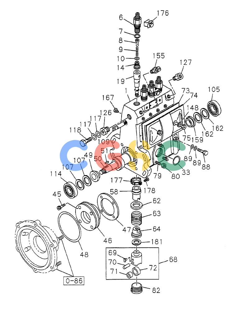 纽荷兰零件查询(EH80) - MIDI CRAWLER EXCAVATOR ASN LF04-02000 (N4TA18001 thru N4TA18010, ASN N5TA18011 -) (NA) (1/ (245) - INJECTION PUMP New Holland Constructuion